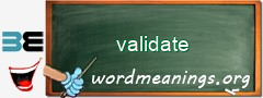 WordMeaning blackboard for validate